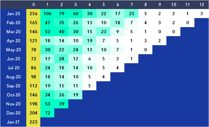 Cohort analysis chart