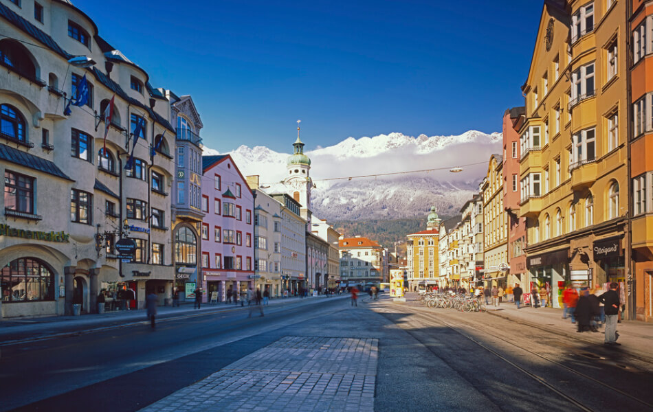 austrian snowy mountains
